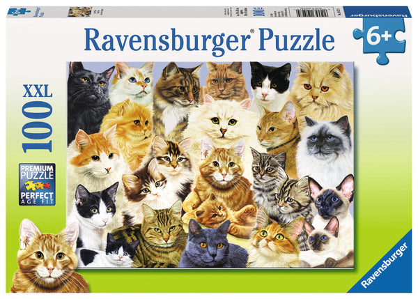 Kids 100 Piece Puzzle - Colorful Cats - 100 Piece Puzzle –