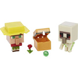 Bundle of 2 |Minecraft Mob Head Minis Action Figures (Villager Guarding Iron Golem & Spider Slaying Steve) Packs & Accessories