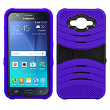 Samsung Galaxy J7 (2016) Stand Case, NEM Hard Shell Hybrid Dual Layer Armor Defender Protective Armor Case with Kickstand for Samsung Galaxy J7 (2016)-Purple