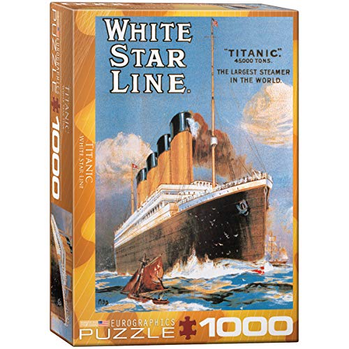 Bundle of 2 |EuroGraphics Titanic White Star Line 1000-Piece Puzzle + Smart Puzzle Glue Sheets