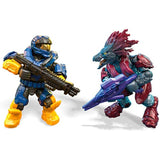 Bundle of 2 |Mega Construx Halo (Spartans Vs Skirmishers & UNSC Marine Defense) Construction Action Figure Sets