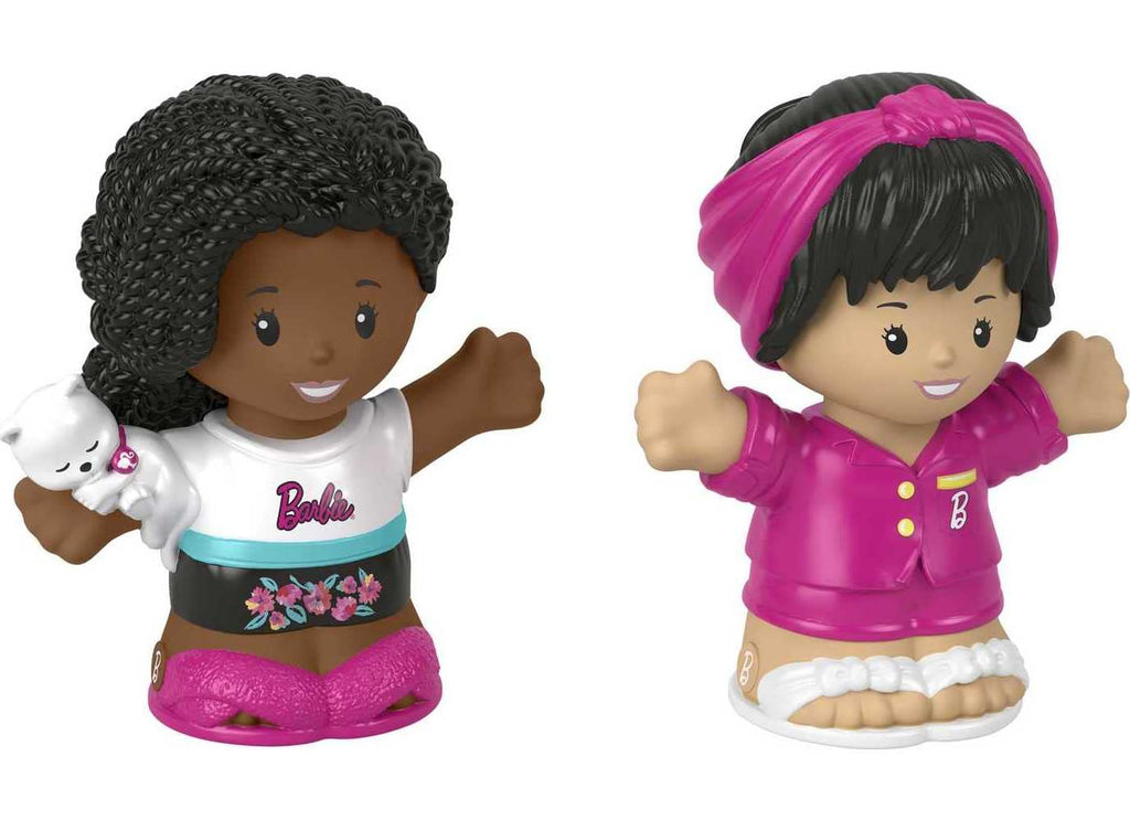 Fisher-Price Little People Barbie Toddler Toys Sleepover Figure Pack,2 Characters for Pretend Play Ages 18+ Months