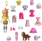 Polly Pocket Travel Toy with 3-Inch Doll and 18 Accessories, Puppy and Flower-Themed Fashion Pack