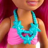 Barbie Dreamtopia Chelsea Mermaid Doll with Pink Hair & Tail, Tiara Accessory, Small Doll Bends At Waist 6.5INCHES