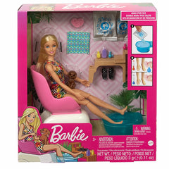 Mani-Pedi Spa Barbie Doll Playset, 14 Pieces