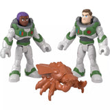 Bundle of 2 |Imaginext Disney Pixar Action Figure 2-Pack (Darby Steel & ZAP Patrol + Buzz Lightyear & Alisha Hawthorne)