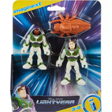 Bundle of 2 |Imaginext Disney Pixar Action Figure 2-Pack (Buzz Lightyear & Sox) + Buzz Lightyear & Alisha Hawthorne)