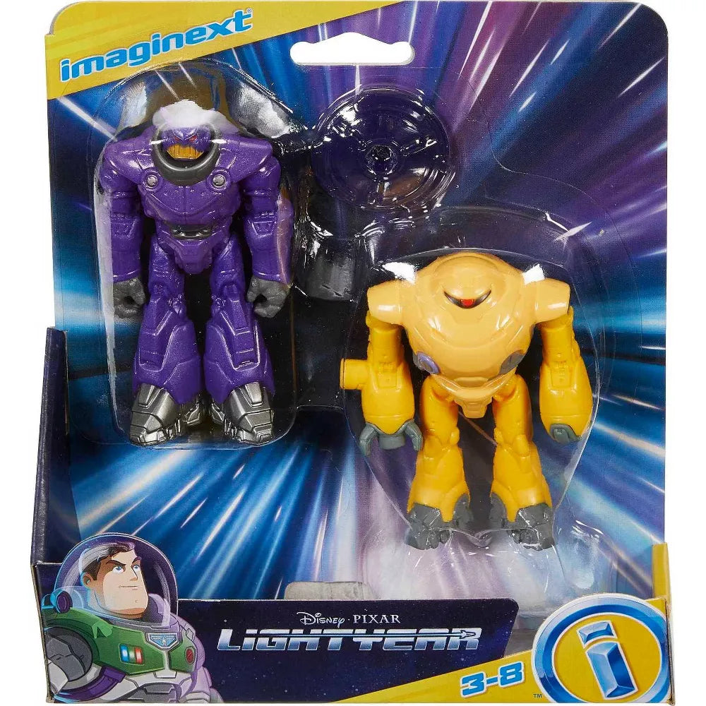 Bundle of 2 |Imaginext Disney Pixar Action Figure 2-Pack (Darby Steel & ZAP Patrol + Zurg & Zyclops)