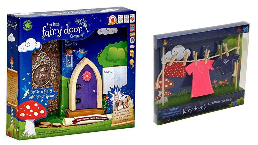 Bundles of 2 |Magical Irish Fairy Purple Arch Door & Female Clothes |by The Irish Fairy Door Company