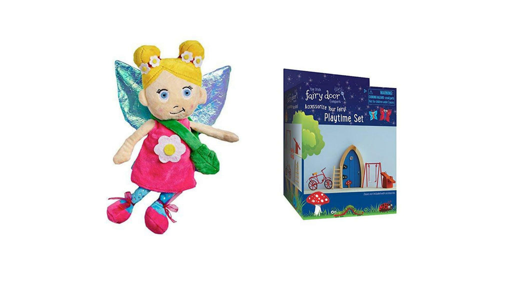 Bundles of 2 |Magical Irish Fairy Plush Soft Toy Layla Belle & 4-Piece Playtime Accessory Set |by The Irish Fairy Door Company