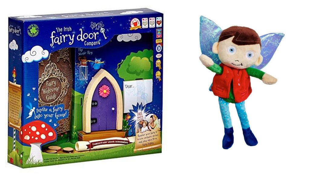 Bundles of 2 |Magical Irish Fairy Purple Arch Door & Plush Soft Toy Teddy Jo |by The Irish Fairy Door Company