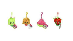 Bundle of 5 |Shopkins Clip On Plush - Apple Blossom, Kooky Cookie, De'lish Donut, Melonie Pips & Strawberry Kiss