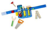 Melissa & Doug Deluxe Tool Belt Set - 5 Wooden Tools, 8 Building pc, Adjustable Belt