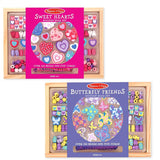 Melissa & Doug Sweet Hearts and Butterfly Friends Bead Set of 2 - 250+ Wooden Beads