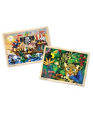 Melissa & Doug Wooden Jigsaw Puzzles Set - Rainforest Animals and Pirate Ship 2pc