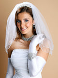 Scattered Pearl & Sequin 2-Layer Sheer Bridal or Flower Girl Veil 1548V