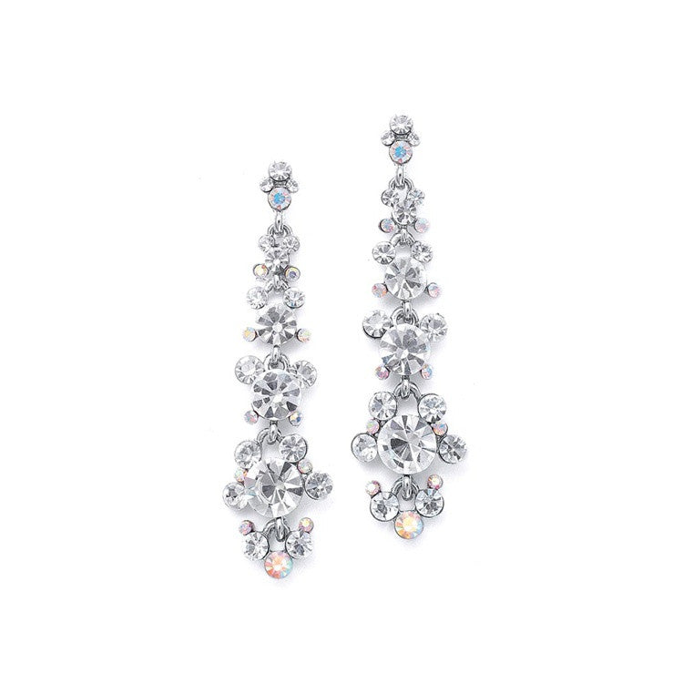 Linear Earrings with Cascading Bubbles 170E-CR