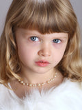 Floating Pearl Flower Girl Necklace