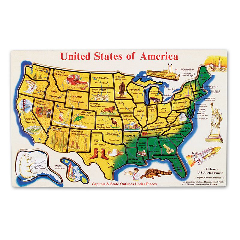 USA Map 45pc Wood Puzzle, jigsaw puzzles