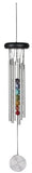 Woodstock Chimes CC7 Woodstock Medium Chakra, Seven Stones-Eastern Energies Collection Chime, 17-1/2-Inch, Silver