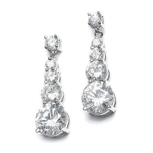 CZ Graduated Dangle Bridal Earrings 243E-CR