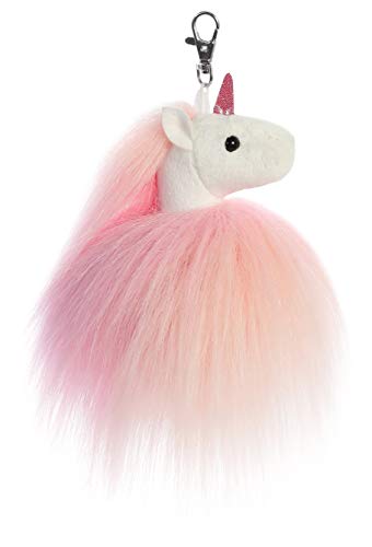 Aurora - Sparkle Tales - 5" Fluffy Unicorn Key Clip