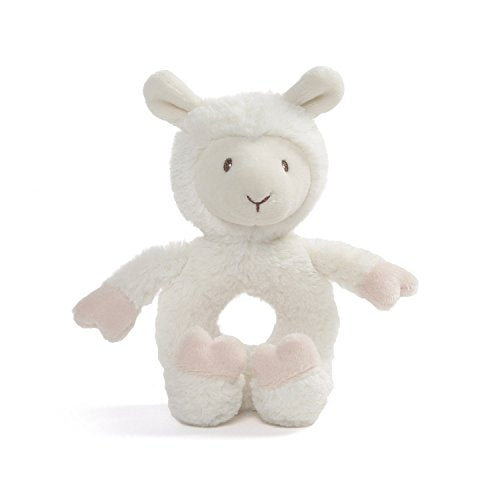 Baby GUND Toothpick Llama Rattle Plush Stuffed Animal 7.5", Cream