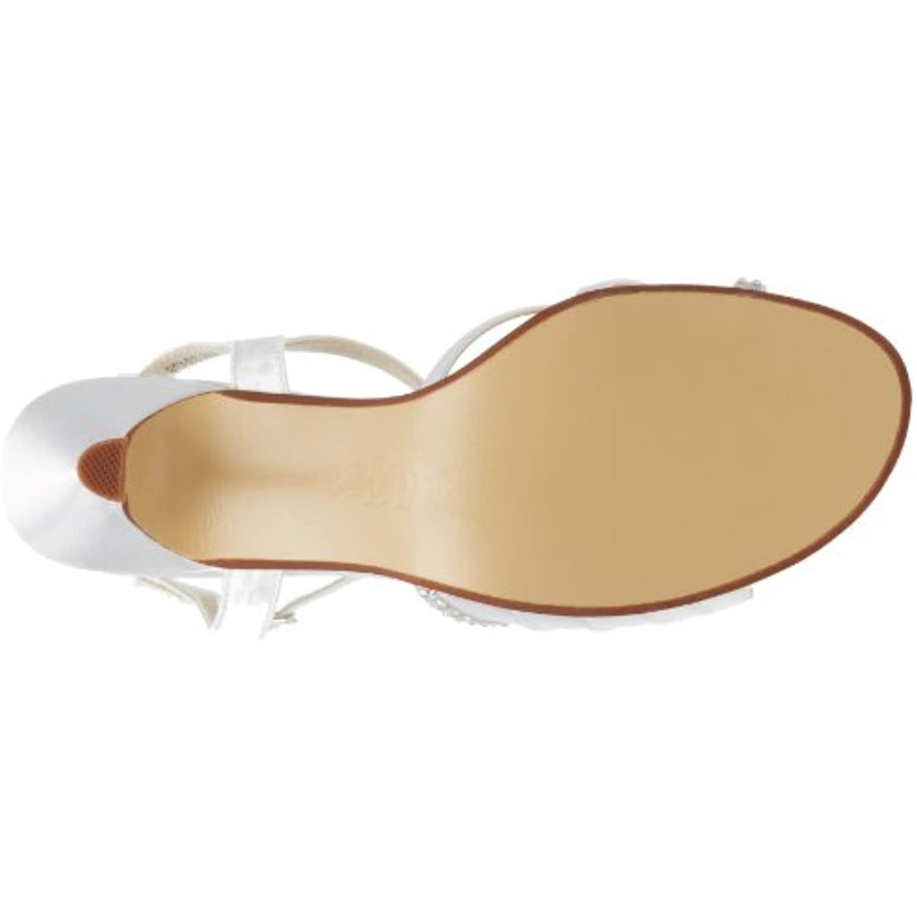 Touch Ups Women's Val Leather Sandal,White Satin,10.5 W US