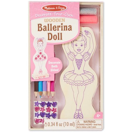 Melissa & Doug Decorate-Your-Own Wooden Doll Craft Kit - Ballerina