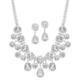 Oval Necklace Set with Floral Dangles 3399S