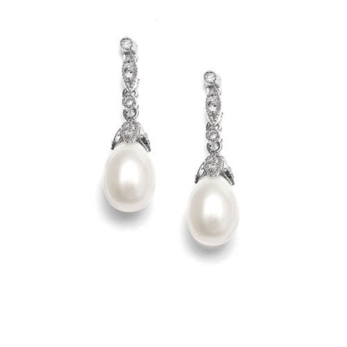 Freshwater Pearl Vintage Bridal Earrings 343E