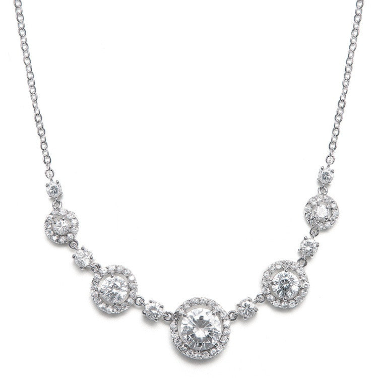 CZ Circles Bridal Necklace 347N