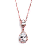 Lustrous Cubic Zirconia Teardrop Wedding Pendant 3520