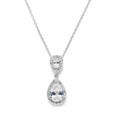 Lustrous Cubic Zirconia Teardrop Wedding Pendant 3520