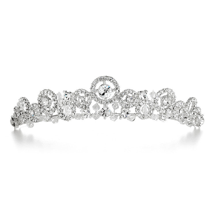 Delicate Wedding Tiara with Austrian Crystal Sprays 3575T