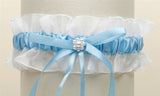 Organza Wedding Garter with Satin Ribbon & Pearls