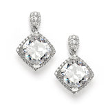 Popular Micro Pave CZ Cushion Cut Wedding Earrings 3780E