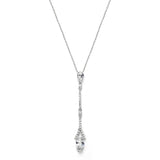 Delicate Cubic Zirconia Linear Wedding or Bridesmaids Necklace 3787N