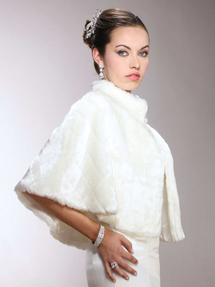 Faux Mink  Pelted Fur Bridal Cape - 3840CA