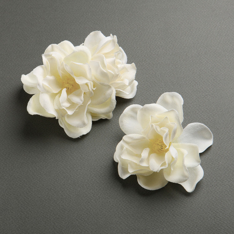 Ivory Silk Gardenia Trio Flower Hair Clips for Brides 3860H