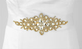 Opulent Satin Bridal Sash with Crystal Starburst 3886SH