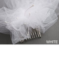 Tulle Birdcage Veil Bridal Cap with Side Pouf & Stamen Accents 3908V