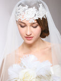 Renaissance Beaded Lace Applique Juliet Wedding Veil 3921V - Discontinued