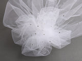 Tulle Birdcage Veil Bridal Cap with Side Pouf & Swarovski Crystals 3931V