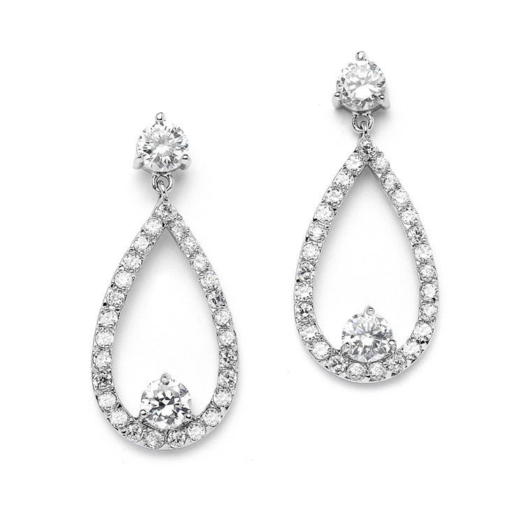 Cubic Zirconia Wedding or Bridesmaid Drop Earrings 3987E