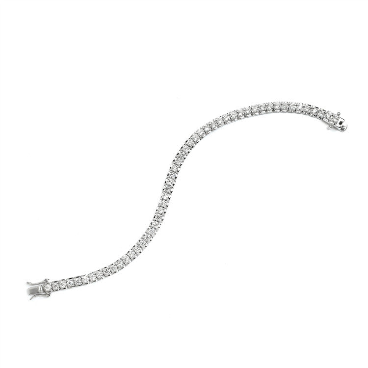 Cubic Zirconia Tennis Bracelet with Polished Frame 3996B