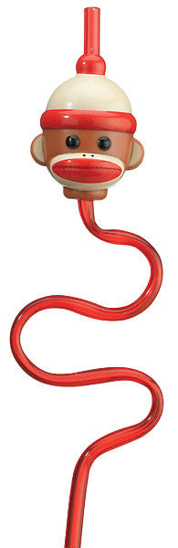 Sock Monkey Silly Straw 5912