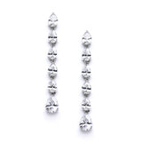 Pear Shaped Cubic Zirconia Linear Wedding Earrings 4059E