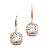 Magnificent Cushion Cut Cubic Zirconia Wedding or Pageant Earrings 4069E