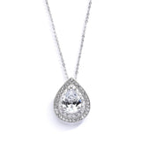 Designer Micro Pave Cubic Zirconia Bridal or Mother of the Bride Pendant 4076N